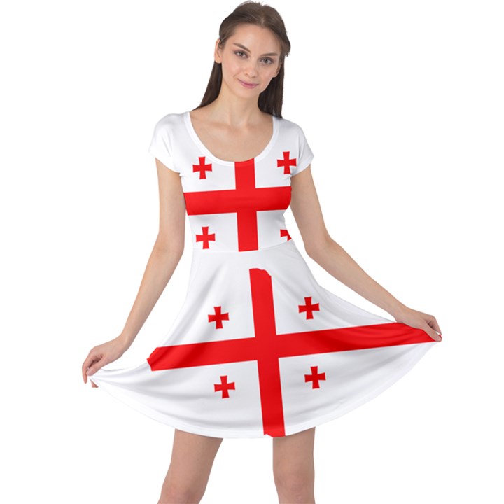 Borders Country Flag Geography Map Cap Sleeve Dress