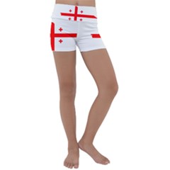 Borders Country Flag Geography Map Kids  Lightweight Velour Yoga Shorts by Sapixe