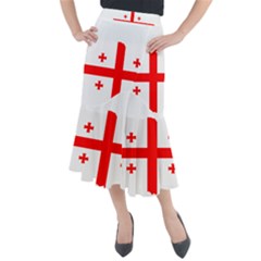 Borders Country Flag Geography Map Midi Mermaid Skirt by Sapixe