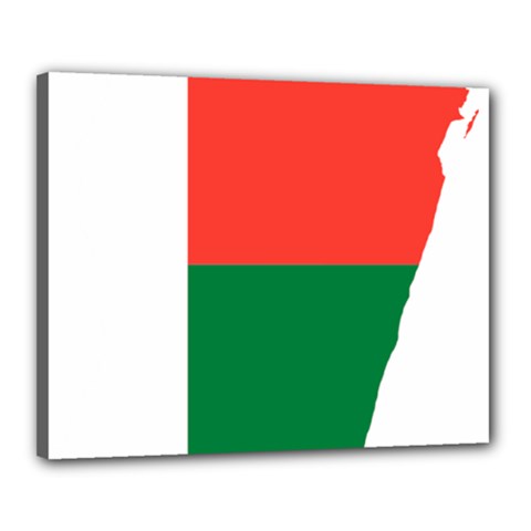 Madagascar Flag Map Geography Canvas 20  X 16  (stretched) by Sapixe