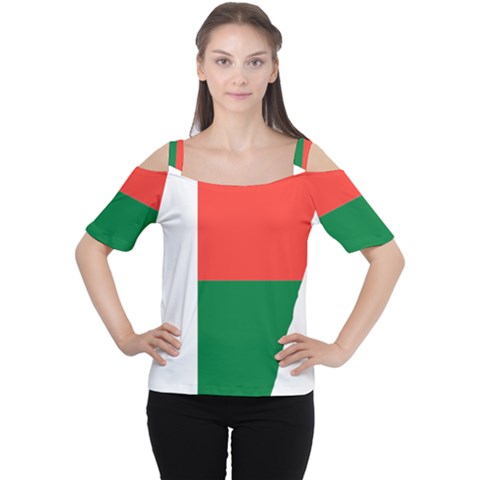 Madagascar Flag Map Geography Cutout Shoulder Tee by Sapixe