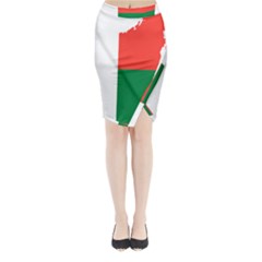 Madagascar Flag Map Geography Midi Wrap Pencil Skirt by Sapixe