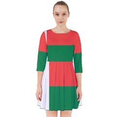 Madagascar Flag Map Geography Smock Dress by Sapixe