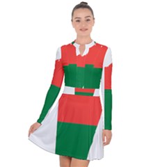 Madagascar Flag Map Geography Long Sleeve Panel Dress by Sapixe