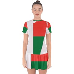 Madagascar Flag Map Geography Drop Hem Mini Chiffon Dress by Sapixe