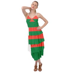 Madagascar Flag Map Geography Layered Bottom Dress