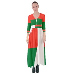 Madagascar Flag Map Geography Button Up Maxi Dress