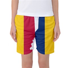 Chad Flag Map Geography Outline Women s Basketball Shorts by Sapixe