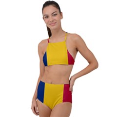 Chad Flag Map Geography Outline High Waist Tankini Set by Sapixe