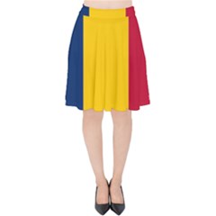 Chad Flag Map Geography Outline Velvet High Waist Skirt by Sapixe