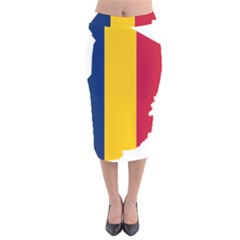 Chad Flag Map Geography Outline Velvet Midi Pencil Skirt by Sapixe