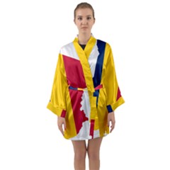 Chad Flag Map Geography Outline Long Sleeve Kimono Robe by Sapixe