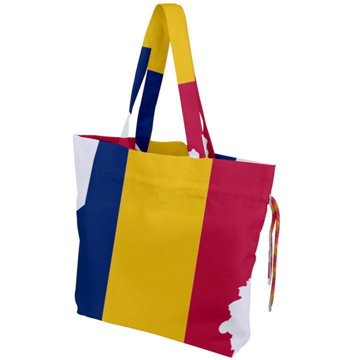 Chad Flag Map Geography Outline Drawstring Tote Bag