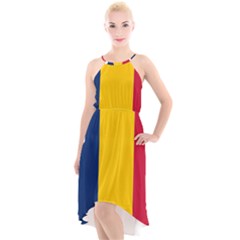 Chad Flag Map Geography Outline High-low Halter Chiffon Dress  by Sapixe