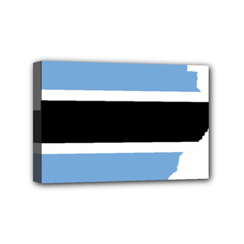 Botswana Flag Map Geography Mini Canvas 6  X 4  (stretched) by Sapixe