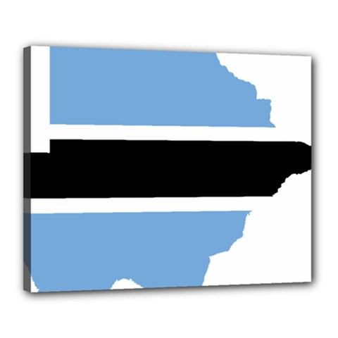 Botswana Flag Map Geography Canvas 20  X 16  (stretched) by Sapixe