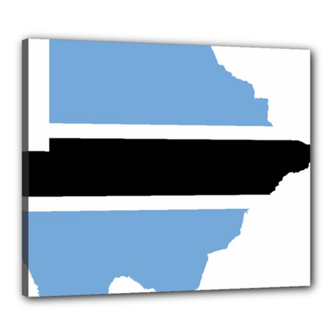 Botswana Flag Map Geography Canvas 24  X 20  (stretched) by Sapixe