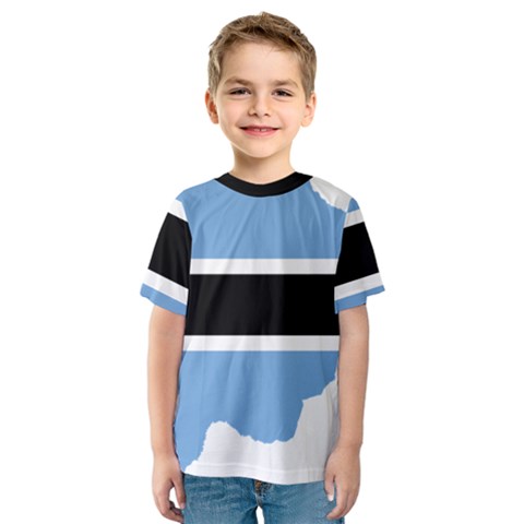 Botswana Flag Map Geography Kids  Sport Mesh Tee by Sapixe