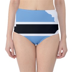 Botswana Flag Map Geography Classic High-waist Bikini Bottoms by Sapixe