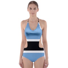 Botswana Flag Map Geography Cut-out One Piece Swimsuit by Sapixe