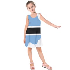 Botswana Flag Map Geography Kids  Sleeveless Dress by Sapixe