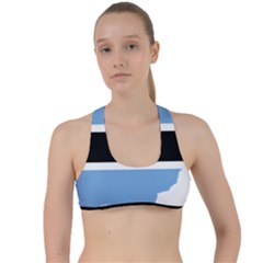 Botswana Flag Map Geography Criss Cross Racerback Sports Bra by Sapixe