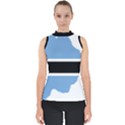 Botswana Flag Map Geography Mock Neck Shell Top View1