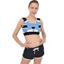 Botswana Flag Map Geography V-Back Sports Bra View1