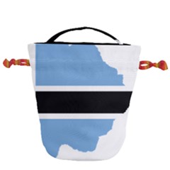 Botswana Flag Map Geography Drawstring Bucket Bag by Sapixe