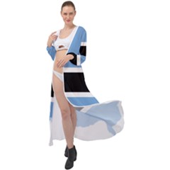 Botswana Flag Map Geography Maxi Chiffon Beach Wrap