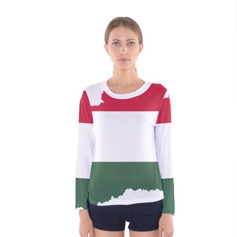 Hungary Country Europe Flag Women s Long Sleeve Tee by Sapixe