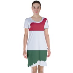 Hungary Country Europe Flag Short Sleeve Nightdress by Sapixe