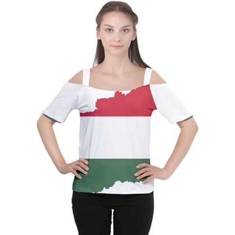 Hungary Country Europe Flag Cutout Shoulder Tee by Sapixe