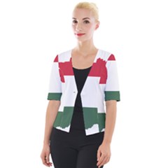 Hungary Country Europe Flag Cropped Button Cardigan by Sapixe