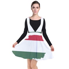 Hungary Country Europe Flag Plunge Pinafore Dress by Sapixe