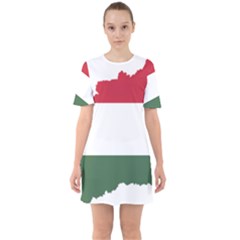 Hungary Country Europe Flag Sixties Short Sleeve Mini Dress by Sapixe