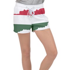 Hungary Country Europe Flag Women s Velour Lounge Shorts by Sapixe