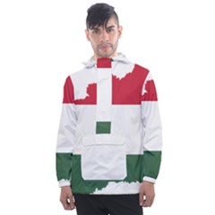 Hungary Country Europe Flag Men s Front Pocket Pullover Windbreaker by Sapixe