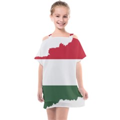 Hungary Country Europe Flag Kids  One Piece Chiffon Dress by Sapixe