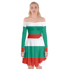 Bulgaria Country Europe Flag Off Shoulder Skater Dress by Sapixe