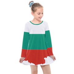 Bulgaria Country Europe Flag Kids  Long Sleeve Dress by Sapixe