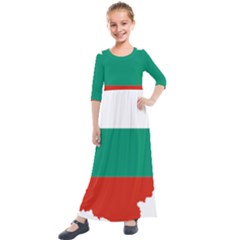 Bulgaria Country Europe Flag Kids  Quarter Sleeve Maxi Dress by Sapixe