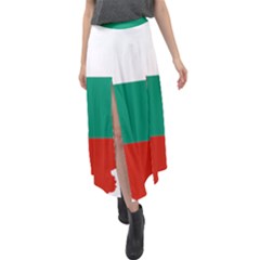 Bulgaria Country Europe Flag Velour Split Maxi Skirt by Sapixe