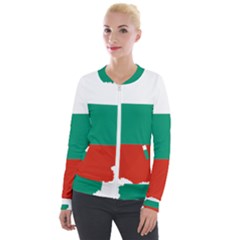 Bulgaria Country Europe Flag Velour Zip Up Jacket by Sapixe