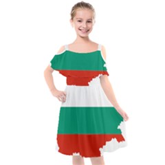 Bulgaria Country Europe Flag Kids  Cut Out Shoulders Chiffon Dress by Sapixe