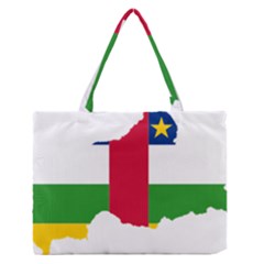 Central African Republic Flag Map Zipper Medium Tote Bag by Sapixe