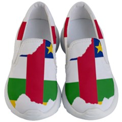 Central African Republic Flag Map Kids  Lightweight Slip Ons by Sapixe