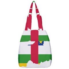 Central African Republic Flag Map Center Zip Backpack by Sapixe