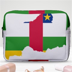 Central African Republic Flag Map Make Up Pouch (large) by Sapixe