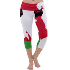 Malawi Flag Map Geography Outline Capri Yoga Leggings by Sapixe